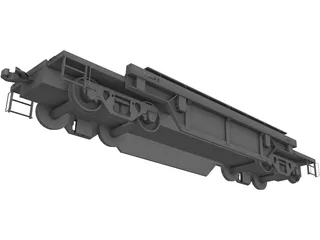 Flat Bed Train Carriage 3D Model