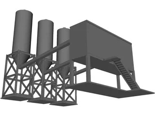 Concrete Batching Plant 3D Model