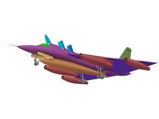 Convair B-58 Hustler Bomber 3D Model