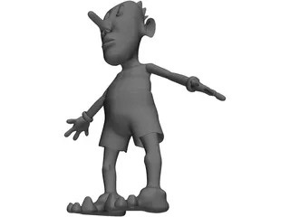 Alien Style Cartoonish Character 3D Model