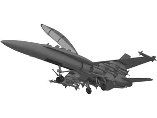F-18D with Landing Gear 3D Model