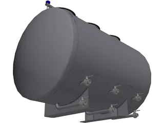 Horizontal Tank 1500L 3D Model