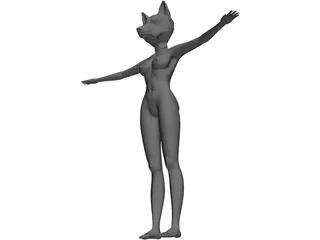 German Shepard Girl 3D Model