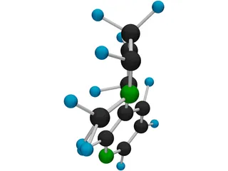 Nicotine Molecule 3D Model