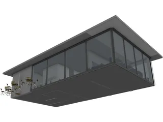 Modern Cafe Building 3D Model
