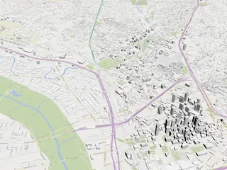 Dallas City Map 3D Model