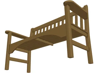 Bench Wooden 3D Model