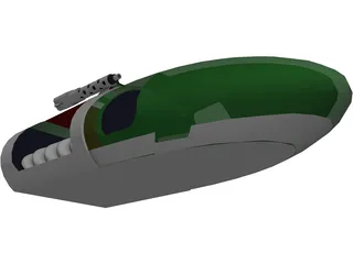 Futuristic Air Car 3D Model