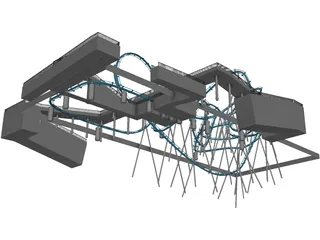 Roller Coaster 3D Model