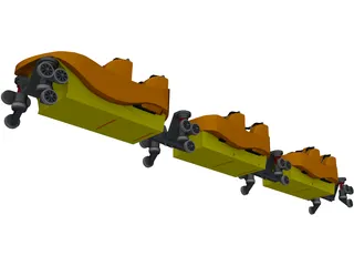 Roller Coaster Train 3D Model