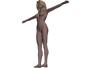 Woman with Blond Hair 3D Model