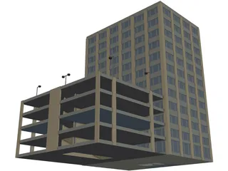 Building Mid-Rise and Parking 3D Model