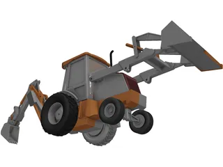 Loader Backhoe 3D Model