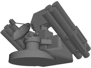 French Crotale Surface to Air Missile Launcher 3D Model