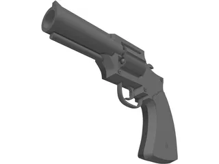 Police Model .38 Special Revolver Pistol 3D Model