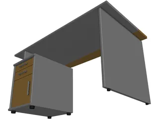 Black Desk 3D Model