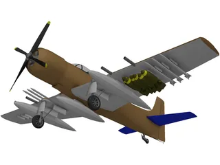 Douglas A-1 Skyraider 3D Model