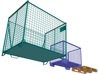 Loads [Lattice Boxes and Europallet] 3D Model