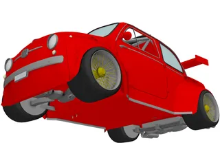 Fiat Lancia 500 RS4 Rally Car 3D Model