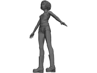 Female Character Young 3D Model