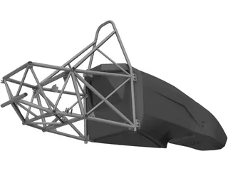 Formula SAE Monocoque and Frame 3D Model