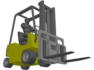 Forklift with Operator 3D Model