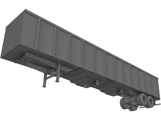 Hopper Bottom Trailer 3D Model