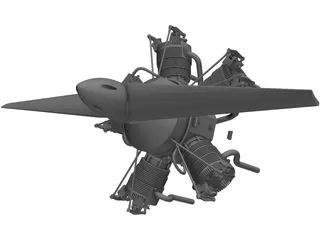 Motor Radial Engine 3D Model