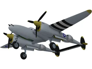 Lockheed P-38 Lightning 3D Model