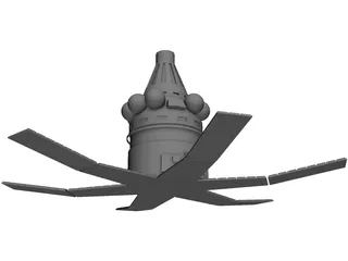 Military Satellite Flash 1T 3D Model