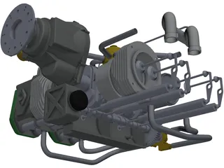 Rotax 912 Aircraft Engine 3D Model