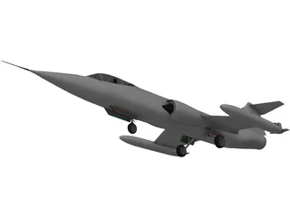 Lockheed F-104 Starfighter Jet Airplane 3D Model