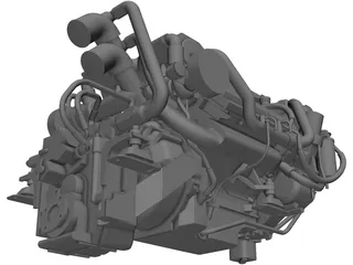 Yanmar Marine Engine Diesel 8LV 320HP 3D Model