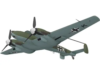 Messerschmitt BF-110 Winter Camo 3D Model