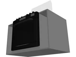 Stove Built-in 5 Burner 3D Model