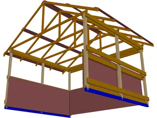 Shed Framing Run-in 3D Model