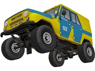 UAZ 469 Police 3D Model