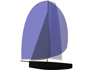 Mini Sail Boat 3D Model