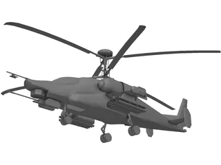 Kamov KA-58 Attack Helicopter 3D Model