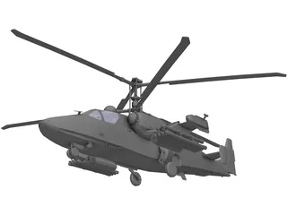 Kamov Ka-52 Attack Helicopter 3D Model