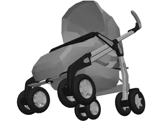 children Baby Carriage 3D Model