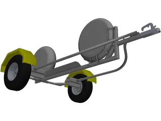 Collapsible Motorcycle Trailer 3D Model