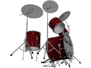 Pearl Drum Kit 3D Model