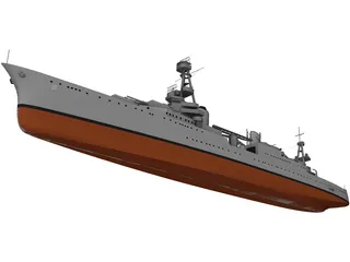 USS Chicago (CA-29) Northampton class Heavy Cruiser 3D Model