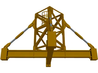 Crane Body Segment Ground Base 3D Model