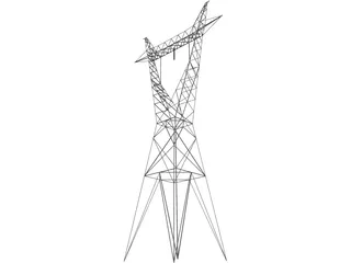 Transmission Tower 735kV 3D Model