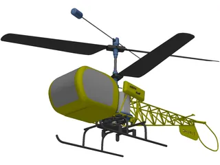 RC Helicopter Bell 47g 3D Model