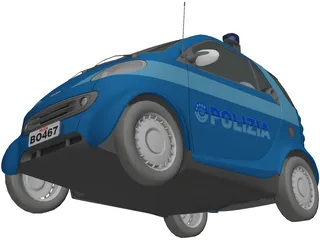 SMART Police Car 3D Model