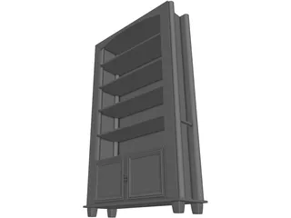 Oak Book Shelf 3D Model