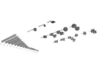 Prolyte H30V Aluminium Truss Structure Collection 3D Model